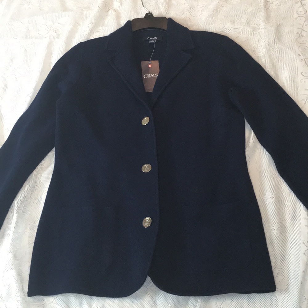 New Navy Chaps sweater coat